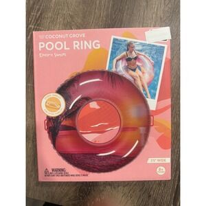 Coconut Grove Electric Sunset Pool Ring Inflatable Float 41.5 Inch Pink Orange